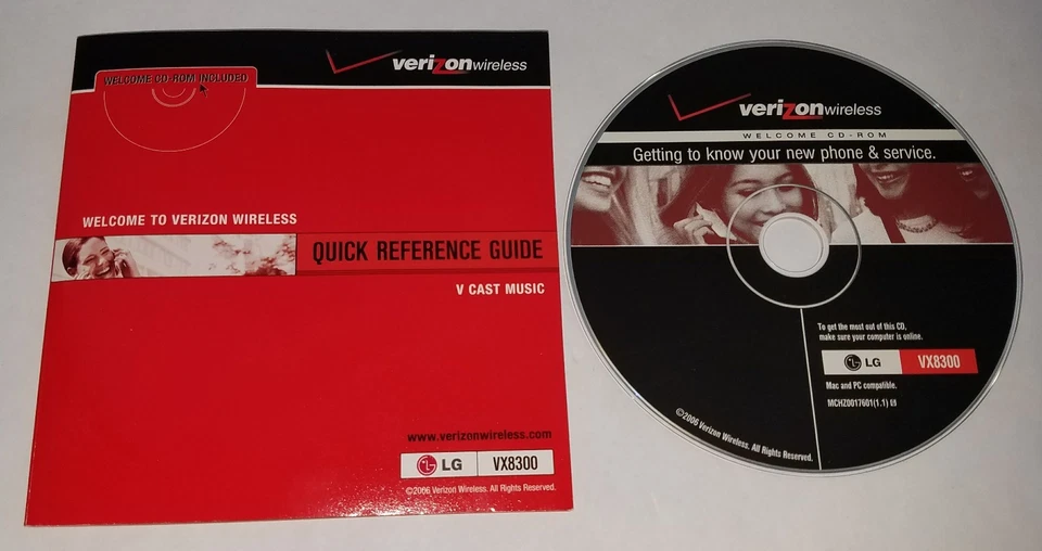 LG VX8300 Verizon Phone Quick Reference Guide and CD - Image 1 of 3