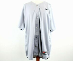 Nike Women's Softball Jersey Full Button, Gray with White Trim, 3XL 4533