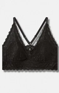 HEUTE VERSAND! Torrid leicht gefüttertes Bralette mit Spitze vorne - schwarz - Größe 00 - Bild 1 von 2