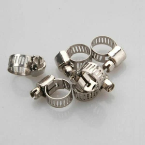 10pcs 1/2"-3/4" Adjustable Stainless Metal Drive Hose Clamps Fuel Line Worm Clip - Picture 1 of 2