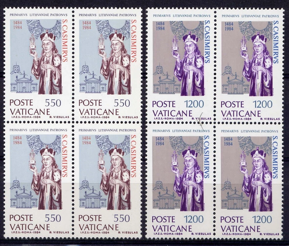 VATICAN Sc#731-2 Blk 4 1984 St. Casimir of Lithuania (1458-1484) MNH Foto 1 de 1