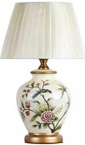 American Vintage Style Chinese flower bird hand-painted ceramic table lamp-NEW - Picture 1 of 7