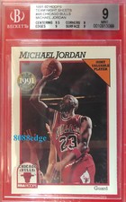 1991-92 HOOPS TEAM NIGHT SHEETS: MICHAEL JORDAN #4A BULLS RARE"TOUGH FIND" BGS 9