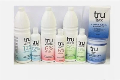 TRULITE & TRUZONE TRUZONE CREME PEROXID, SCHNELLES BLAUES PULVER BLEICHEN HAARFÄRBUNG/HIGHLIGHTS!!