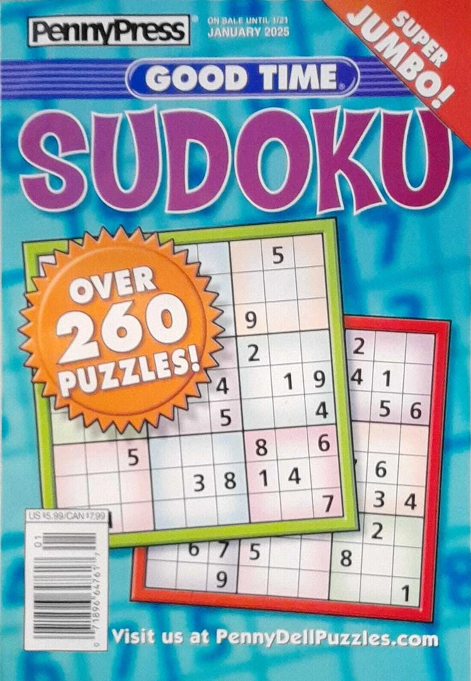GOOD TIME SUDOKU MAGAZINE JANUARY 2025 (FREE SHIPPING - BRAND NEW MAGAZINE) - Image 1 of 1