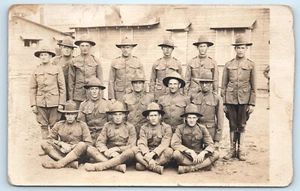 RPPC WWI Grand Marsh WI Armee Soldaten Echt Foto Postkarte Wisconsin - Bild 1 von 2
