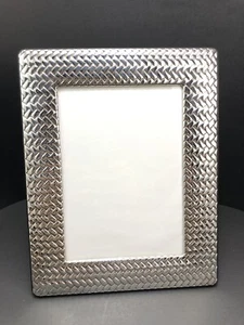 CARRS Sheffield 925 Sterling Silver Basket Weave Picture Frame 5x7 Photo - Picture 1 of 9