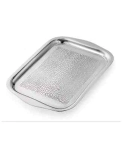 Classic Touch Vassoio Rettangolare Grande 21,5" in Acciaio Inox, NUOVO - Foto 1 di 2