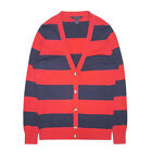 TOMMY HILFIGER V-Neck Cardigan Sweater Knit Jumper Button Stripe Red Navy M Us8