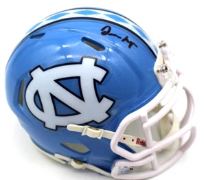 Casco mini calcio firmato Omarion Hampton UNC Tar Heels con Beckett BS22783 - Foto 1 di 2