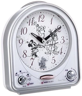 SEIKO Disney Melody Clock FD464S Color Silver Model Dome Shape Classic NEW - Image 1 of 4