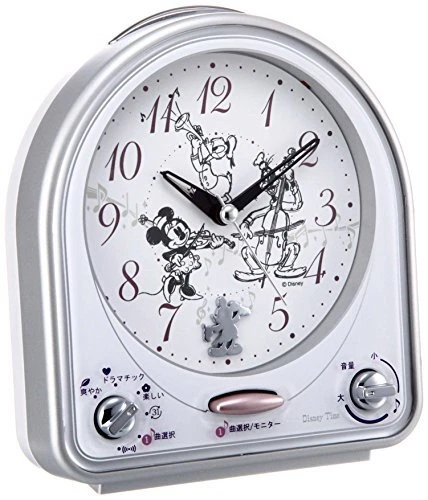 SEIKO Disney Melody Clock FD464S Color Silver Model Dome Shape Classic NEW - Image 1 of 4
