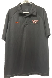 Nike Dri Fit Virginia Tech Hokies VT Herren schwarz Poloshirt Large Basketball - Bild 1 von 6