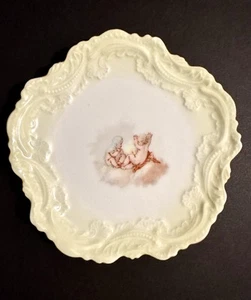 Cherubs LIMOGES FRANCE Gold Porcelain Plate Lazeyras, Rosenfeld & Lehman 6” LRL - Picture 1 of 6