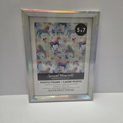 Momentos Especiales 5x7 Iridiscente Nuevo Marco de Fotos Elegante Decoración del Hogar Regalo Ella/Él Foto 1 de 3