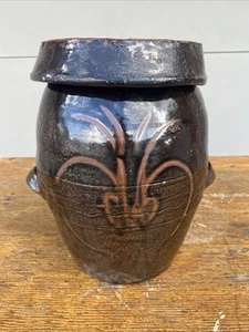 A Antique Redware Korean Traditional Onggi Fermentation Jar, w/Lid, Ca. 1920’s - Picture 1 of 19