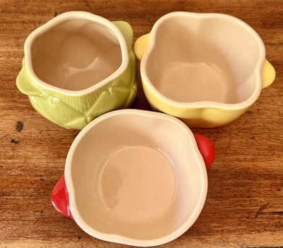 3 Le Creuset Petite Stoneware Cocotte Mini Casserole lot, bottoms only - Image 1 of 4