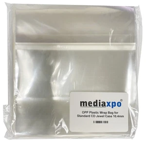 200 OPP Plastic Wrap Bag for Standard CD Jewel Case 10.4mm - Afbeelding 1 van 2