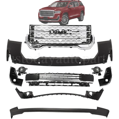 For GMC Acadia Denali 2020 2021 2022 2023 Front Bumper Grille Set W/Sensor Hole Foto 1 de 4