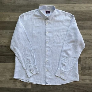 UNTUCKit Vignoles Linen Wrinkle Resistant Shirt Men’s XXL Blue White Long Sleeve - Picture 1 of 8
