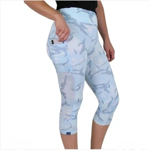AFTCO Damen Rubik Blue Camo Capri Leggings sportlich Gr. M Taschen Angeln  - Bild 1 von 9