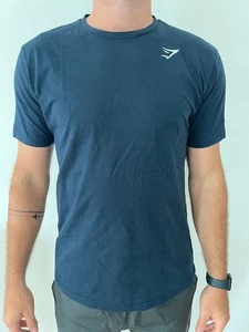 Trainingsshirt Gym Shark Herren Gr. L navy blau t-Shirt Fitness Funktionsshirt - Bild 1 von 4