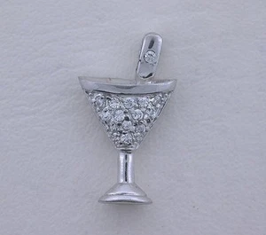 Colgante de Ley Pura de Diseñador de Vidrio Martini Creación Personalizada Blanco Acento CIRC - Imagen 1 de 2