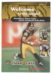 2001 Hamilton Tiger Cats CFL Football Schedule !!! Tim Hortons & CHML AM 900 - Picture 1 of 1