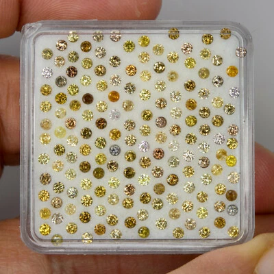 25pcs Select Size 1.3mm to 1.7mm of Natural Multicolor Diamonds Round Calibrated - Image 1 of 2