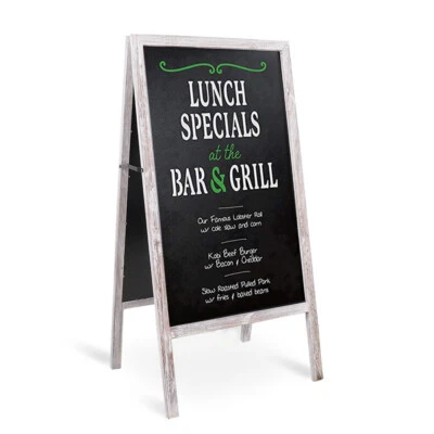 Heavy Duty Outdoor A Frame Sandwich Board Sidewalk Chalkboard Memo Sign Magnetic - Image 1 of 4
