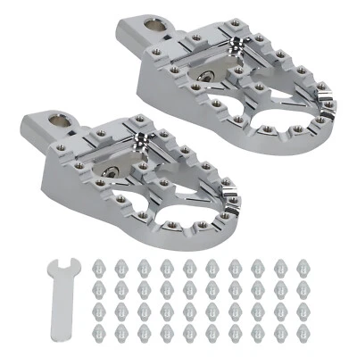 CNC Wide Fat Foot Pegs MX Style Footpegs For Harley Dyna  Fatboy 1990-2017 - Imagem 1 de 4