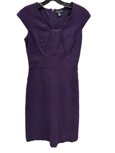 Vestido Banana Republic Mangas Gorra Elástico Vaina Ciruela Berenjena Púrpura Talla 0 - Imagen 1 de 6