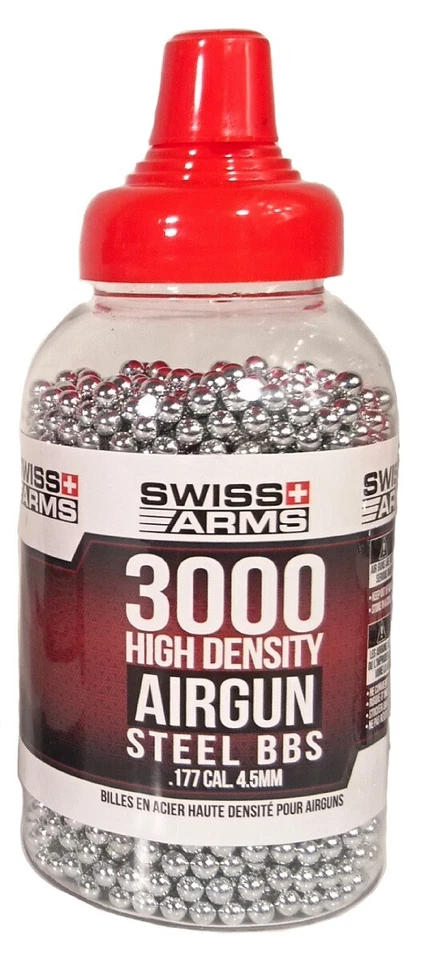 4.5mm Steel Pellets 3000 Silver Bb's Swiss Arms Shooting