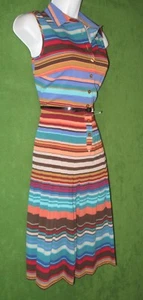 Calvin Klein braun mehrfarbig gestreift Gürtel Sommer Social Kleid 4 $ 118 - Bild 1 von 7