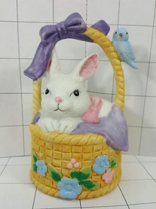 Easter collector Bell -  Basket, Bunny Bird,  Ceramic   #118 - Picture 1 of 4