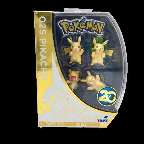 Pokemon 025 Pikachu Set of 4 Mini Figures 20th Anniversary 20 Years Tomy