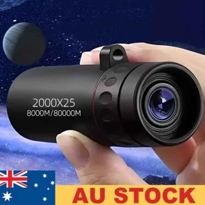 2000X25 Super High Power HD Waterproof Monocular Telescope Portable Black A+ - Picture 1 of 10