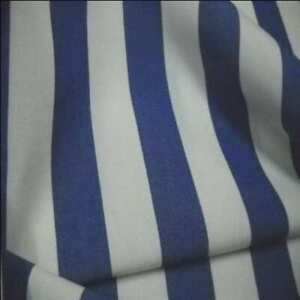 Tissu toile de store extérieur bâche rayé blanc bleu 4 saisons en téflon 1.60m