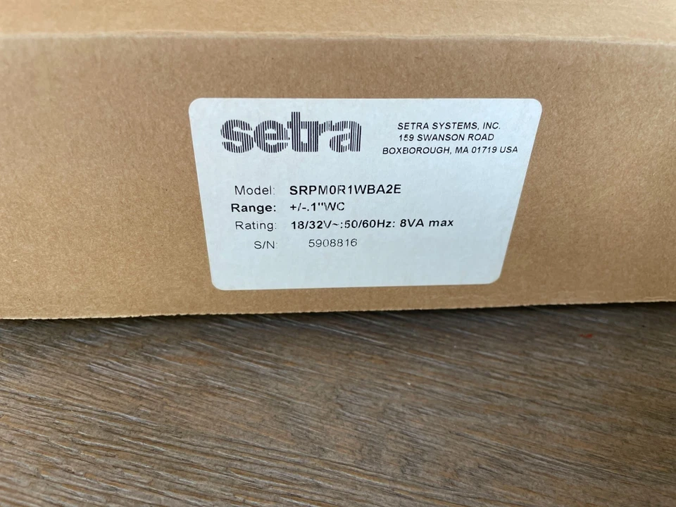 SETRA SRPM-0R1WB-A2-E Room Pressure Monitor NEW - Image 1 of 4