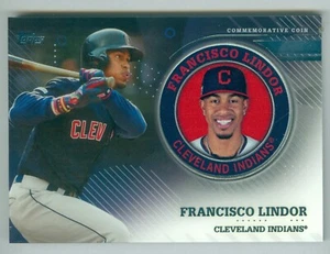 Moneda medallón 2020 Topps Serie 2 jugadores reliquia TPM-FL Francisco Lindor Indians - Imagen 1 de 1