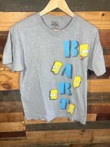 Retro The Simpsons BART themed Gray colored T shirt The Simpsons Brand Medium - Picture 1 of 7