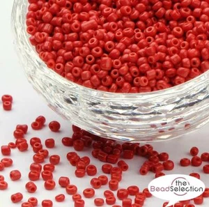 100g DARK RED OPAQUE GLASS SEED BEADS 11/0 2mm 8/0 3mm 6/0 4mm - Picture 1 of 5
