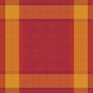 4 Servilletas Garnier Thiebaut Algodón Jacquard Francés Palerme Naranja Coloridas Nuevas - Imagen 1 de 2