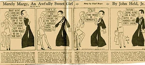 JOHN HELD JR cartoon strips Merely Margy Lot of 7 Vintage ca 1928 Vintage Rare - Picture 1 of 4