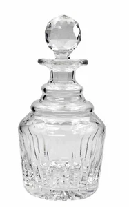 Vintage Crystal Decanter  Cylinder Shape Pillar Cut - Marked English. - Picture 1 of 10