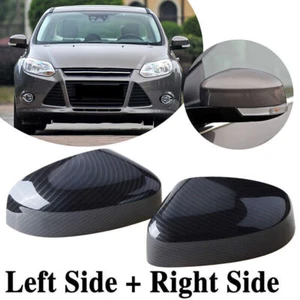 2 Carbon Fiber Door Side Mirror Cover Trim For Ford Focus MK2 08-11/MK3 2011-14 - Picture 1 of 10