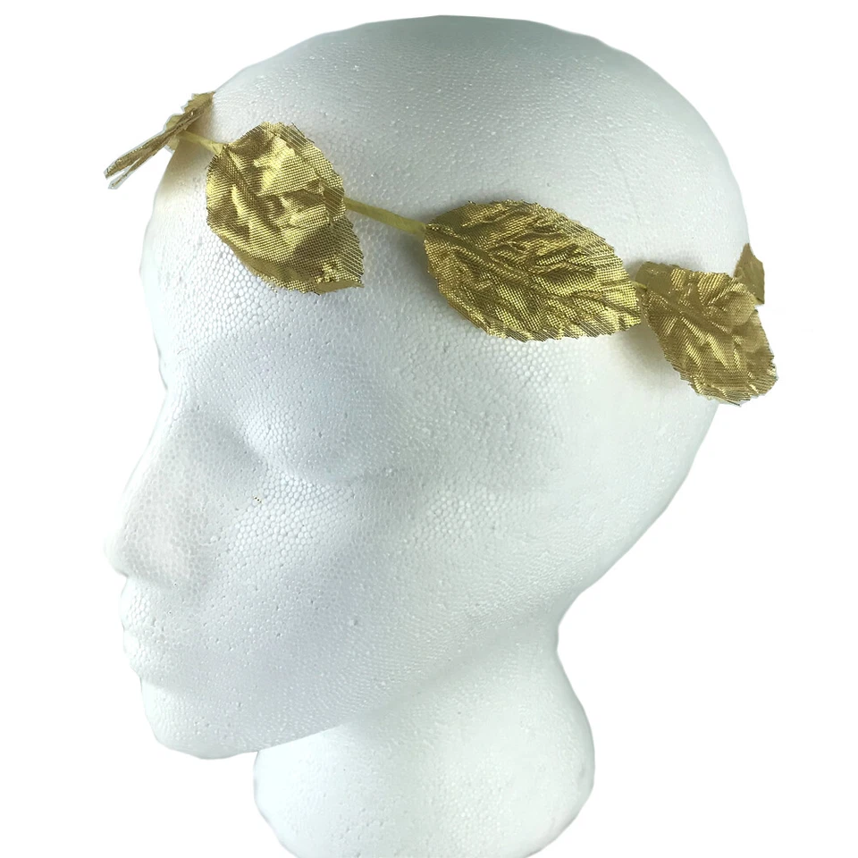 Gold Laurel Leaf Roman Trojan Egyptian Plastic Costume Headband - Image 1 of 3