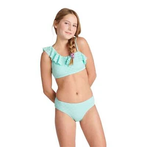 Justice Girls Mint 2 Piece Eyelet Ruffle Shoulder Bikini Swimsuit - Picture 1 of 4