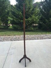 Antique Mission Oak Solid Wood Coat Hat Rack Stand 3 Feet & 6 Hooks