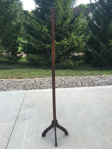Antique Mission Oak Solid Wood Coat Hat Rack Stand 3 Feet & 6 Hooks Cover